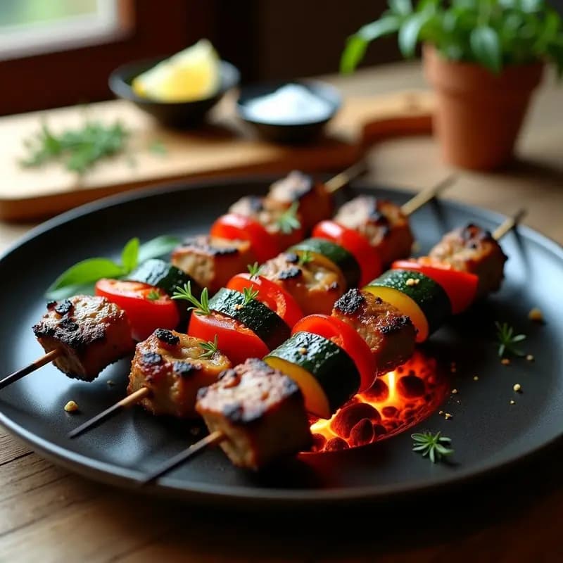 Brochetas de Cordero con Hierbas Provenzales: Receta Francesa en Parrilla y Alta en Proteína