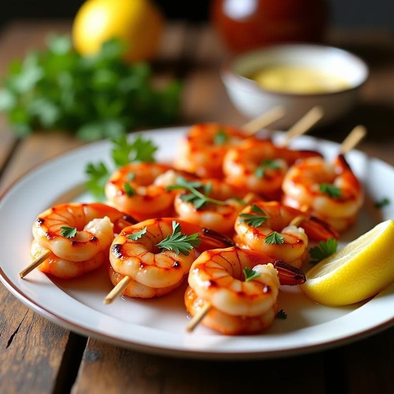 Brochetas de Gamberones al Ajillo con Pimentón: Receta Española en Airfryer sin Aceite