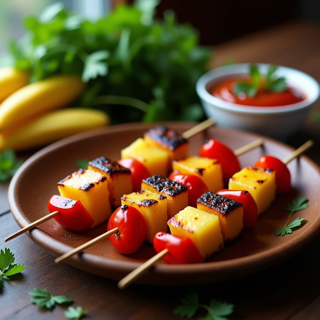 Brochetas de Heart of Palm y Piña con Salsa de Guindilla: Receta Tailandesa Vegana a la Parrilla