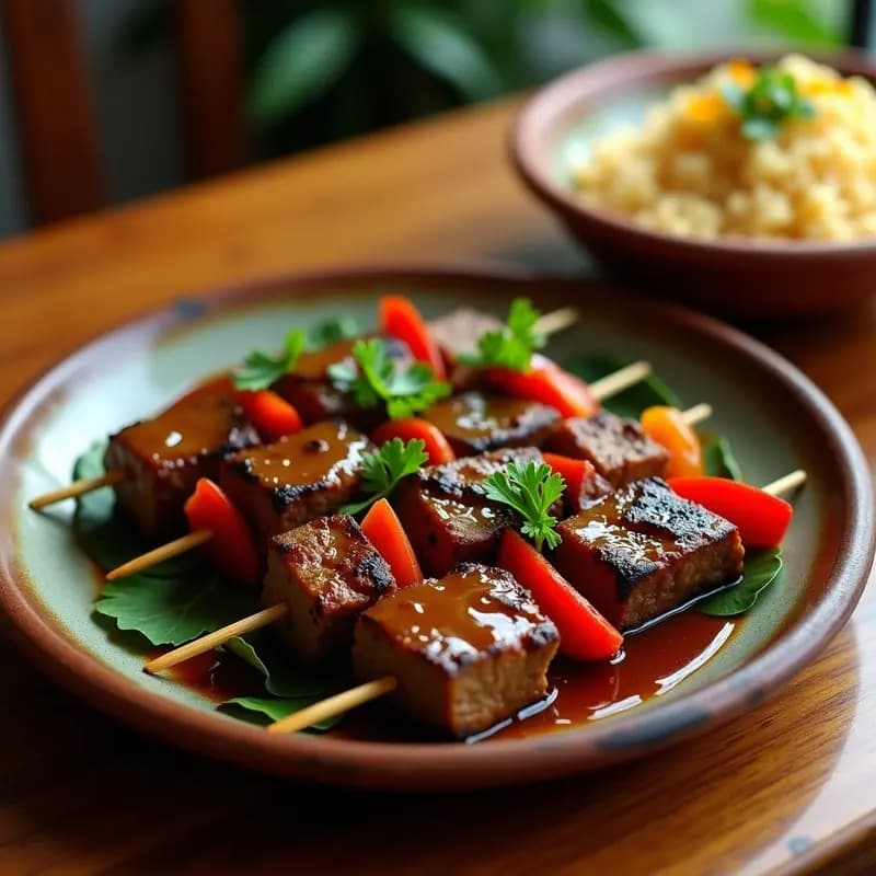 Brochetas de ternera con salsa de tamarindo y cilantro: Receta de Fusion Indo-Mexicana en Grill
