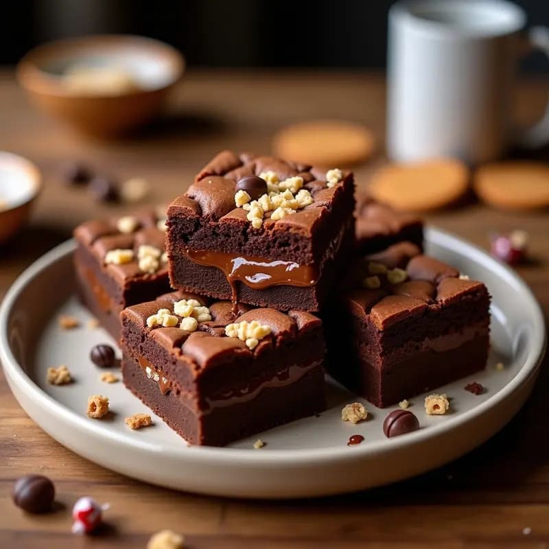 Brownies de Galletas María, Nutella y Trozos de Kinder Bueno: Postre de Infarto
