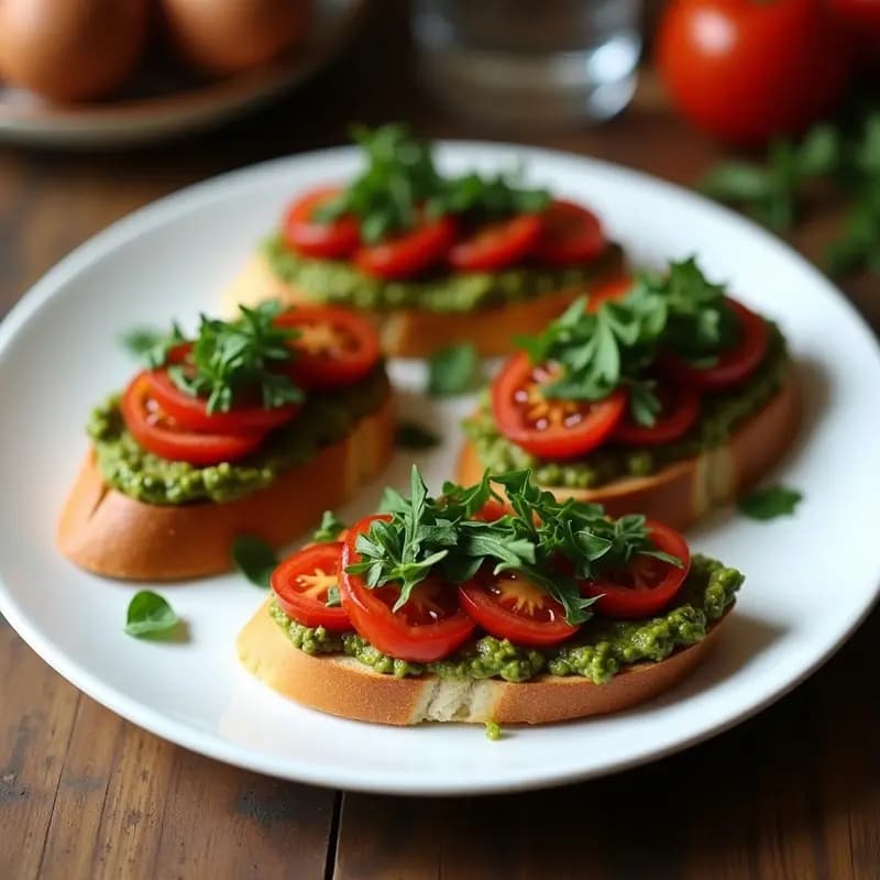Bruschetta de Pan de Centeno con Tomates Secos y Pesto de Rúcula: Entrante Mediterráneo Sin Gluten