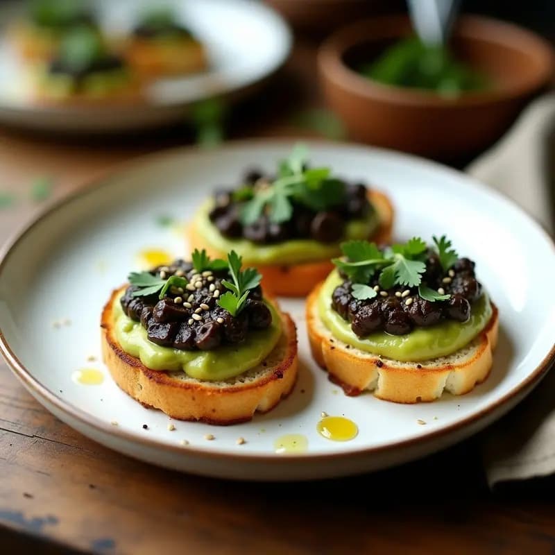 Bruschettas de Aguacate y Paté de Aceitunas Negras: Receta Italiana Keto Sin Pan