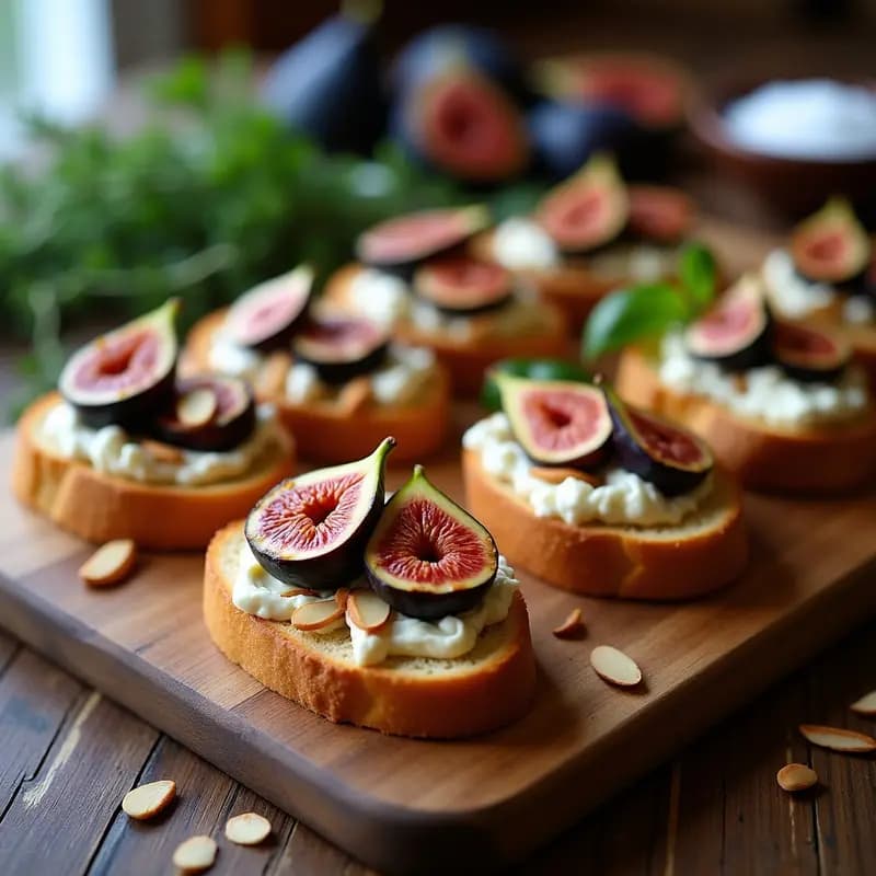 Bruschettas de Higuera y Queso de Cabra: Aperitivo Italiano Dulce-Salado sin Gluten
