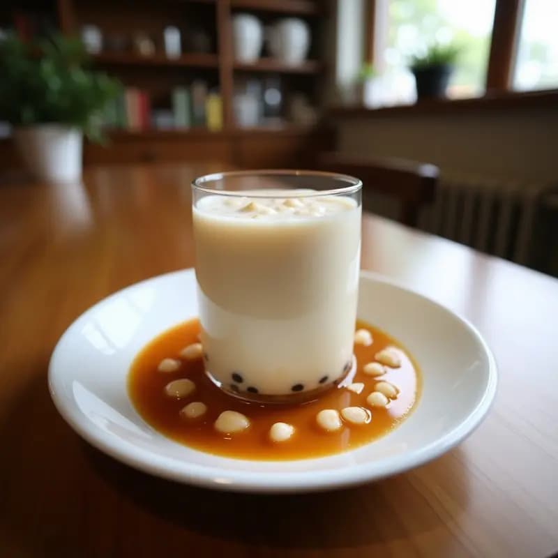 Bubble Tea de Taro y Leche de Coco con Perlas de Tapioca: Bebida Taiwesa Exótica