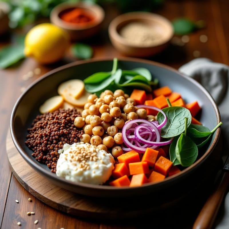 Buddha Bowl de Teff y Raíces Asadas: Receta Etíope con Aderezo de Berbere