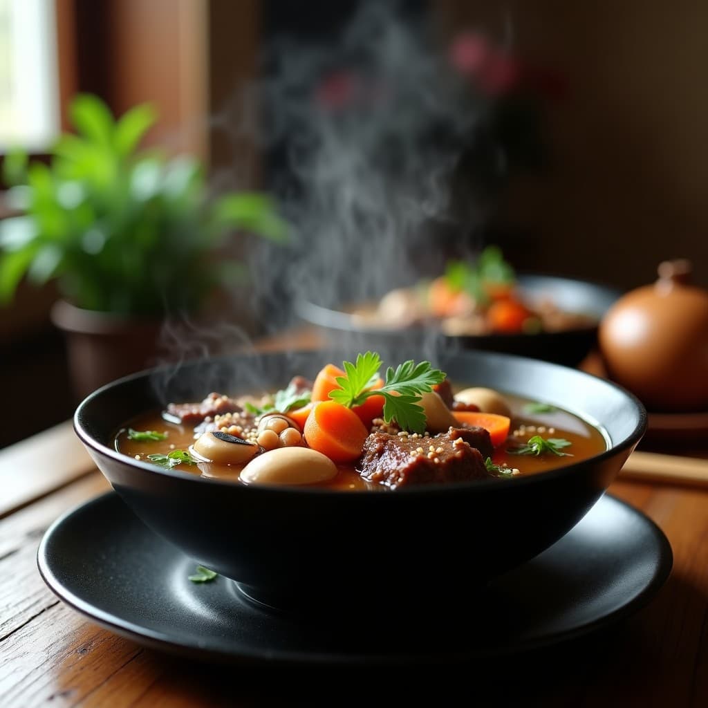 Caldo de Costillas de Res y Hongo Reishi: Receta China Reconfortante en Olla Lenta