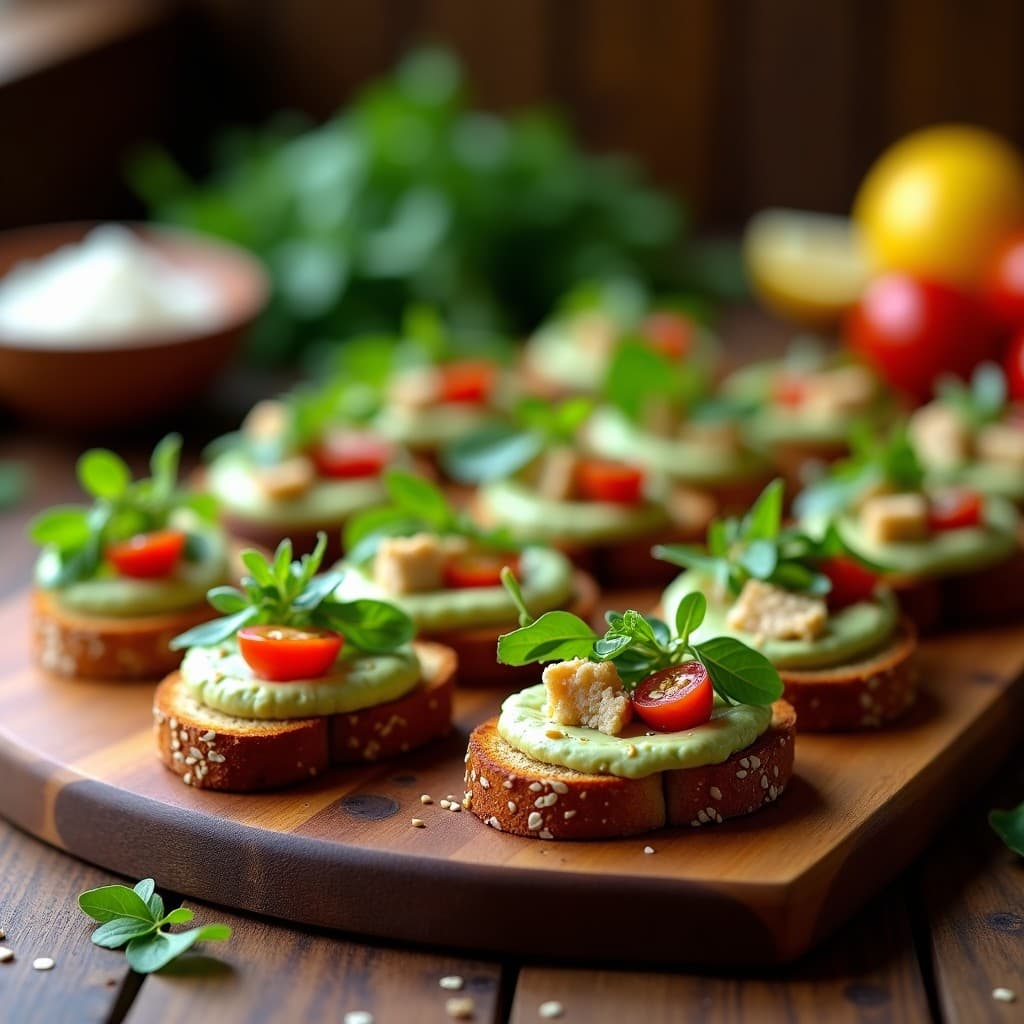 Canapés de Pan de Centeno con Puré de Alcachofas y Anchoas Veganas: Receta Gourmet y Sin Lácteos