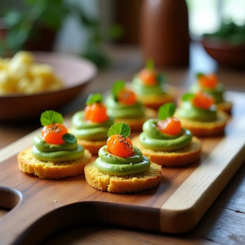 Canapés de Pan de Maíz con Crema de Palta y Huevas de Trucha: Receta Sin Gluten y Alta en Omega-3