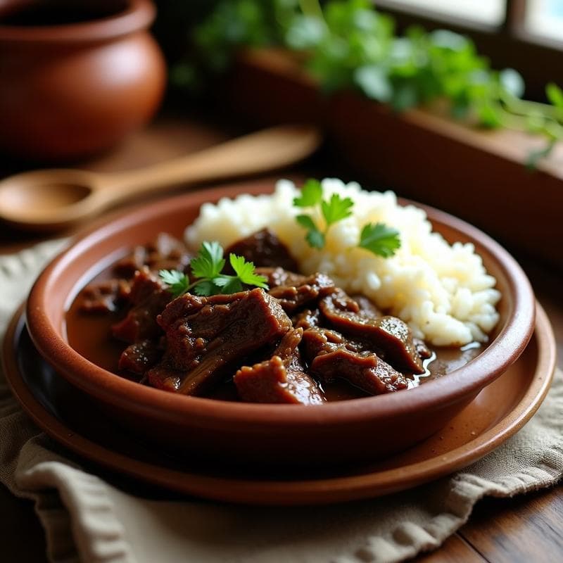 Carne Mechada de Res con Salsa de Cacao: Receta Colombiana en Olla Lenta
