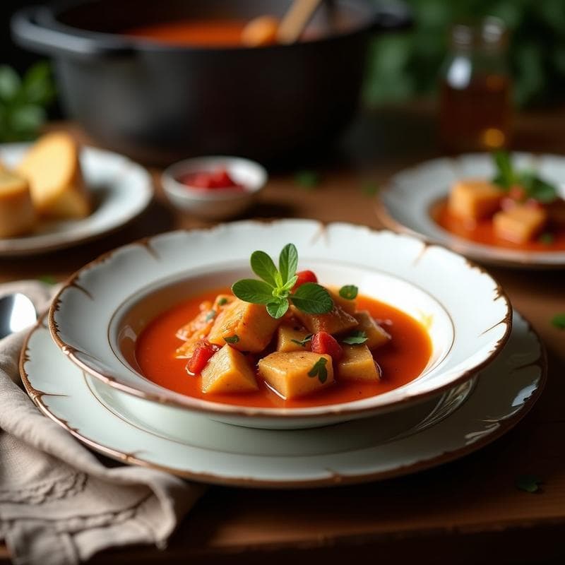 Cazuela de Reineta Chilena: Receta Auténtica en Ollas Superpuestas con Dos Texturas