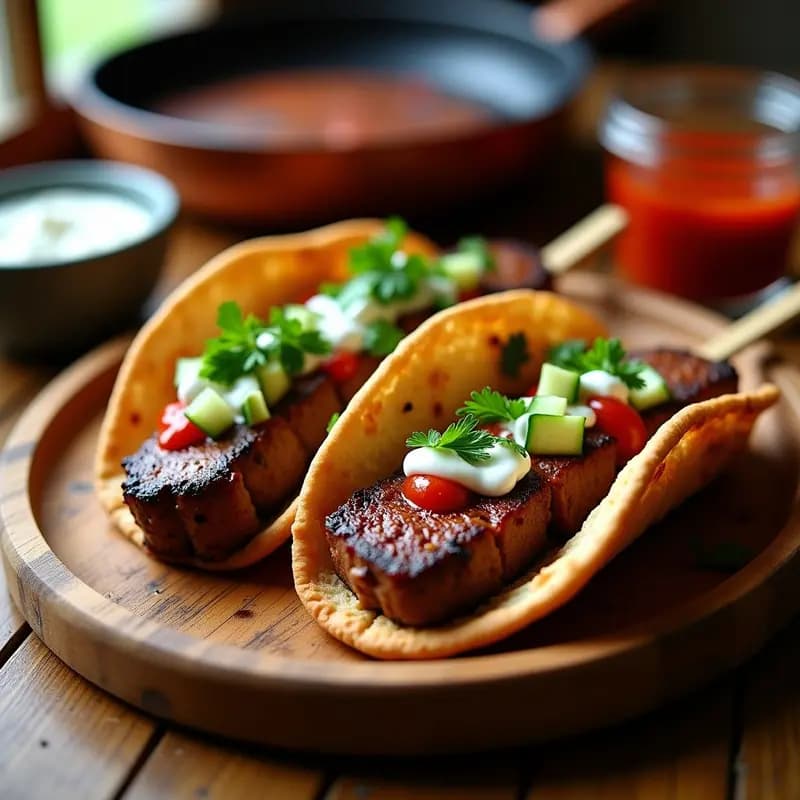 Cevapi de Cordero con Ajvar y Pita: Receta Balcánica en Grill y Alta en Proteína