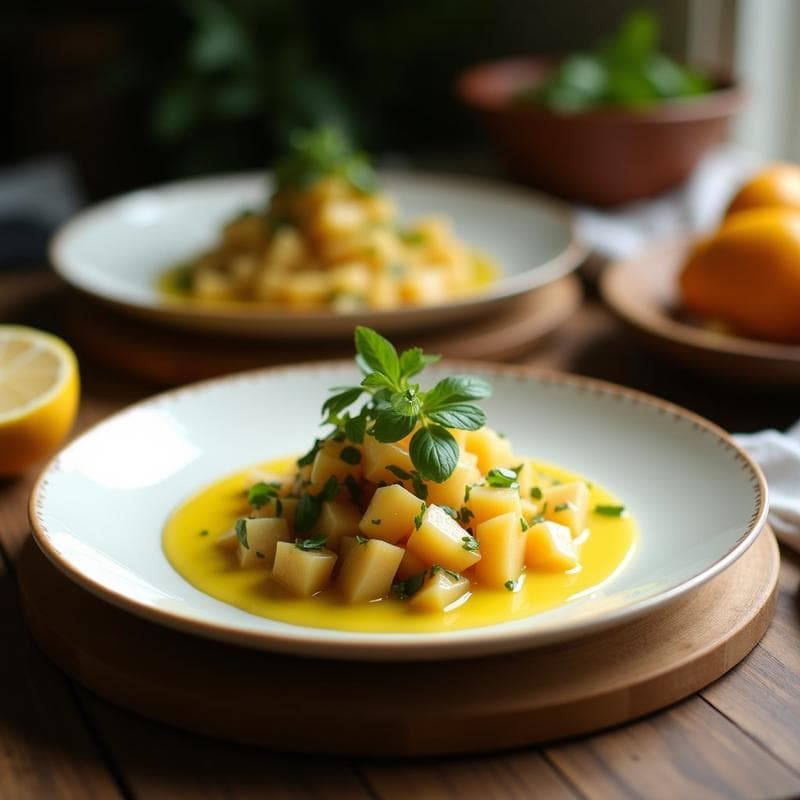 Ceviche de Camu Camu y Manzana Verde con Vinagreta de Naranja Sanguina: Receta Peruana antiviral en 10 Minutos