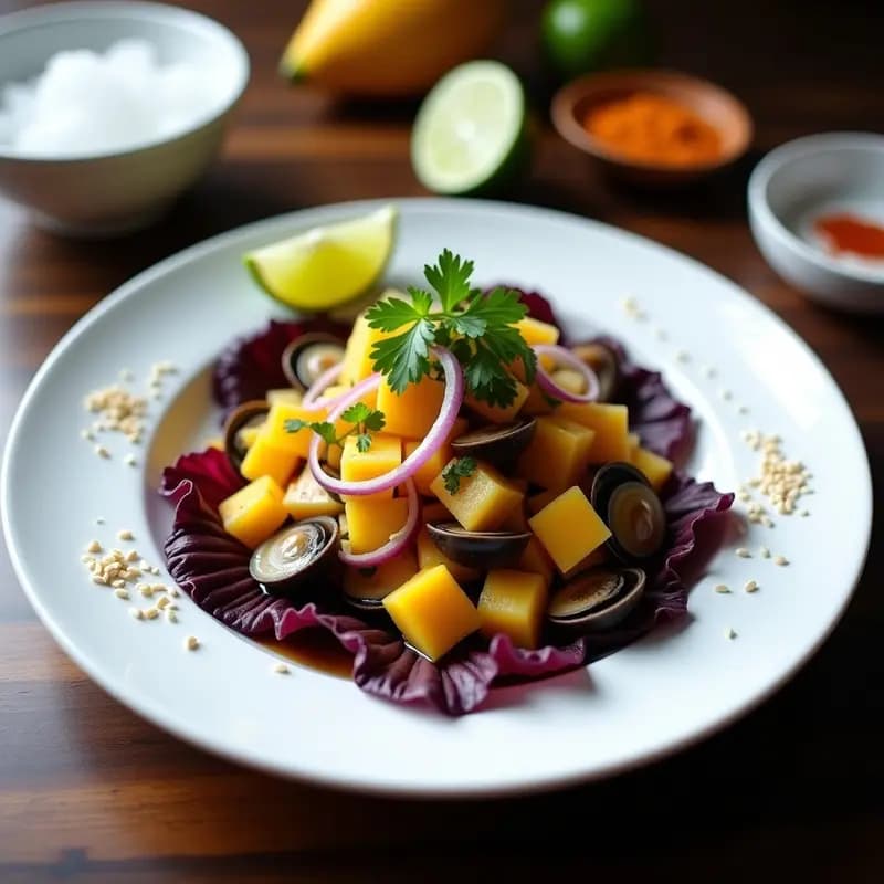 Ceviche de Conchas Negras con Tiger’s Milk de Mango: Receta Peruana Gourmet