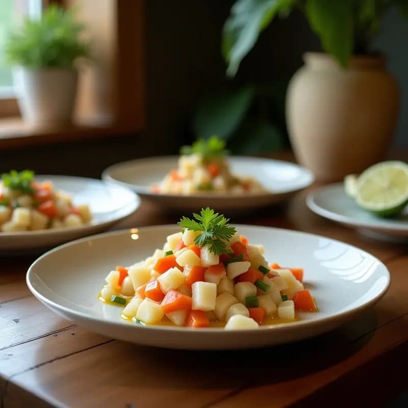 Ceviche de Corazón de Palma y Coco: Receta Vegetariana Peruana con Toque Exótico