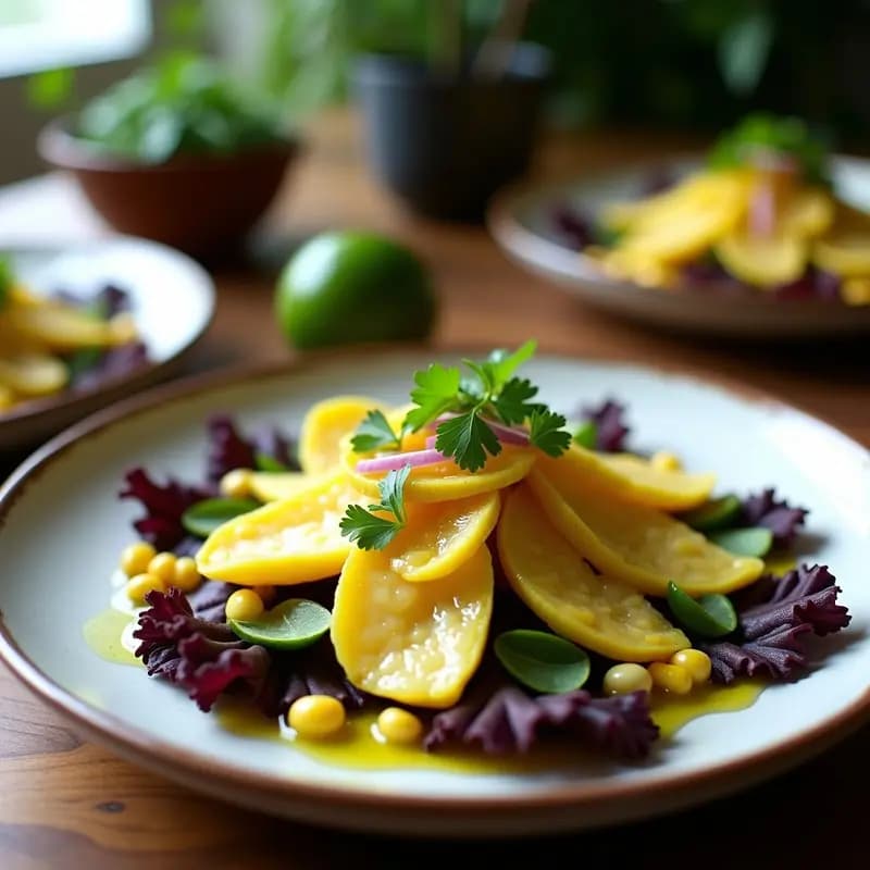 Ceviche de Palmito con Leche de Cúrcuma y Chile Verde: Receta Vegana Peruana Sin Pescado