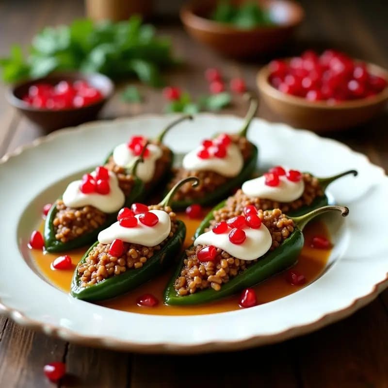 Chiles en Nogada con Carne de Res y Granados: Receta Mexicana Patriótica y Sin Lácteos