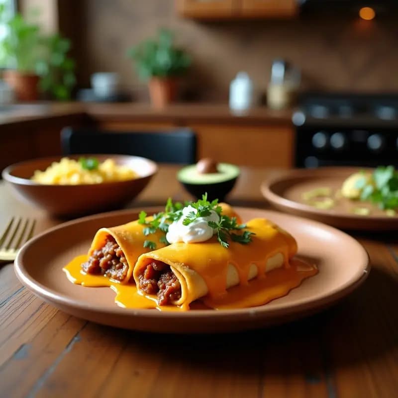 Chimichanga de Carnitas y Queso Fundido con Salsa de Queso Nacho: Burrito Frito Irresistible