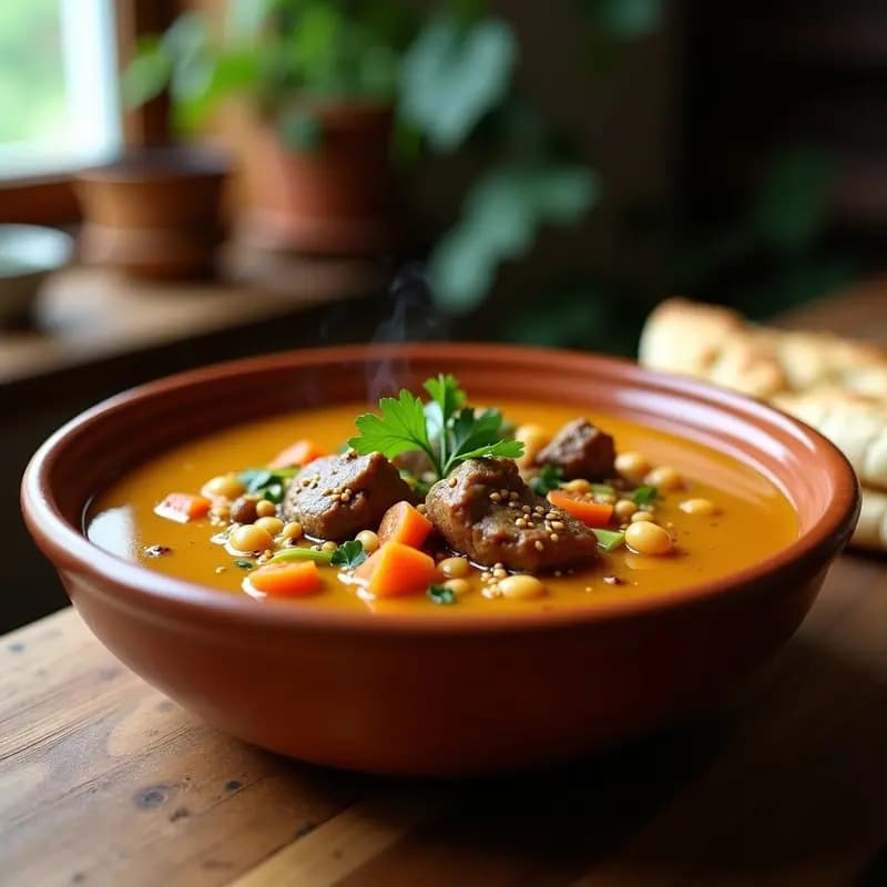 Chorba Frik con Garbanzos y Carne de Cordero: Sopa Argelina Depurativa en Thermomix