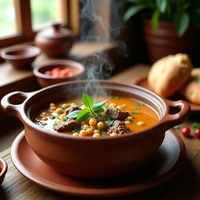 Chorba Friki Tunecina con Garbanzos y Cordero: Sopa Espesa y Nutritiva para el Invierno