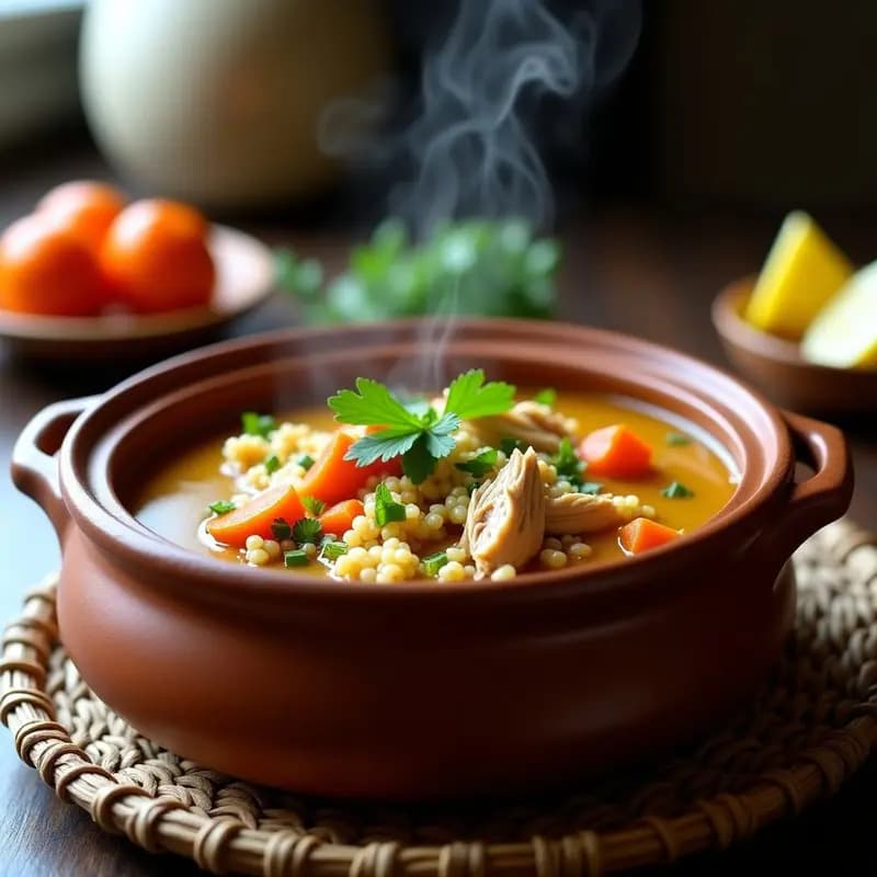 Chorba Argeline de Pollo y Cuscús Integral: Sopa Norteafricana Alta en Fibra