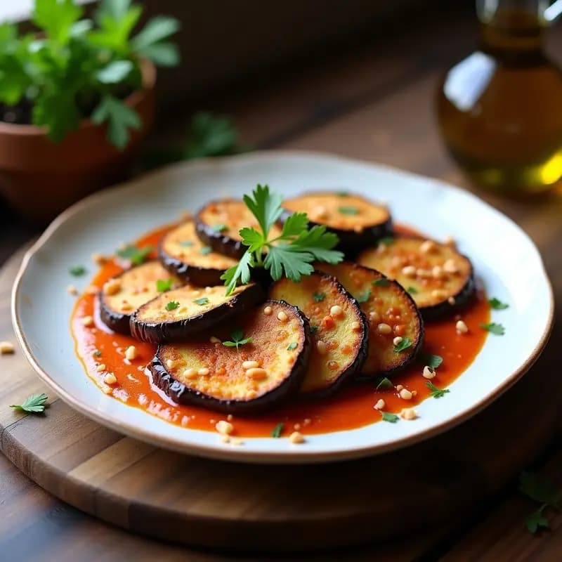 Chuletas de Berenjena al Horno con Romesco de Almendras: Receta Española Vegana y Sin Gluten