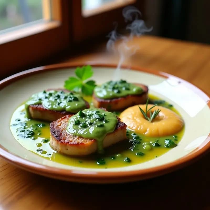 Chuletas de Cerdo en Salsa Verde con Puré de Manzana: Receta Española de Aprovechamiento