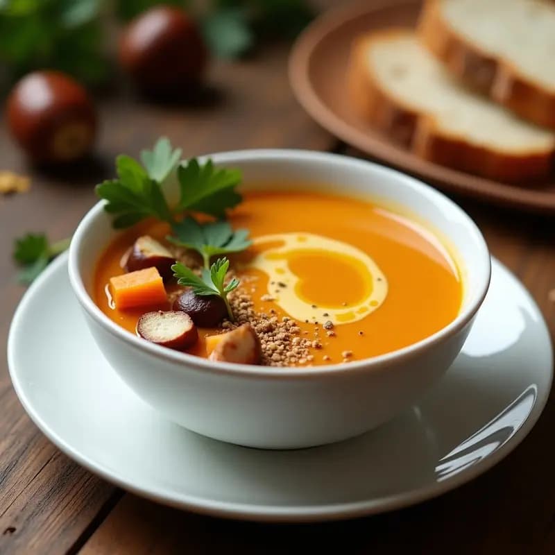 Crema de Castañas y Boniato Asado: Receta de Otoño Reconfortante y Sin Lactosa