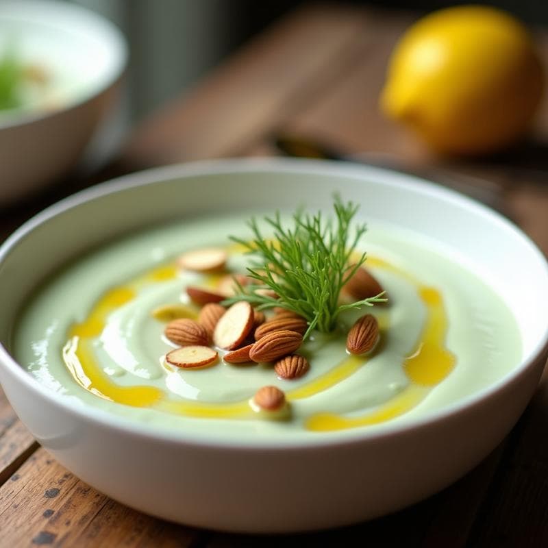 Crema Fría de Espárragos Blancos con Vinagreta de Limón Confitado: Receta Primaveral en 15 Minutos