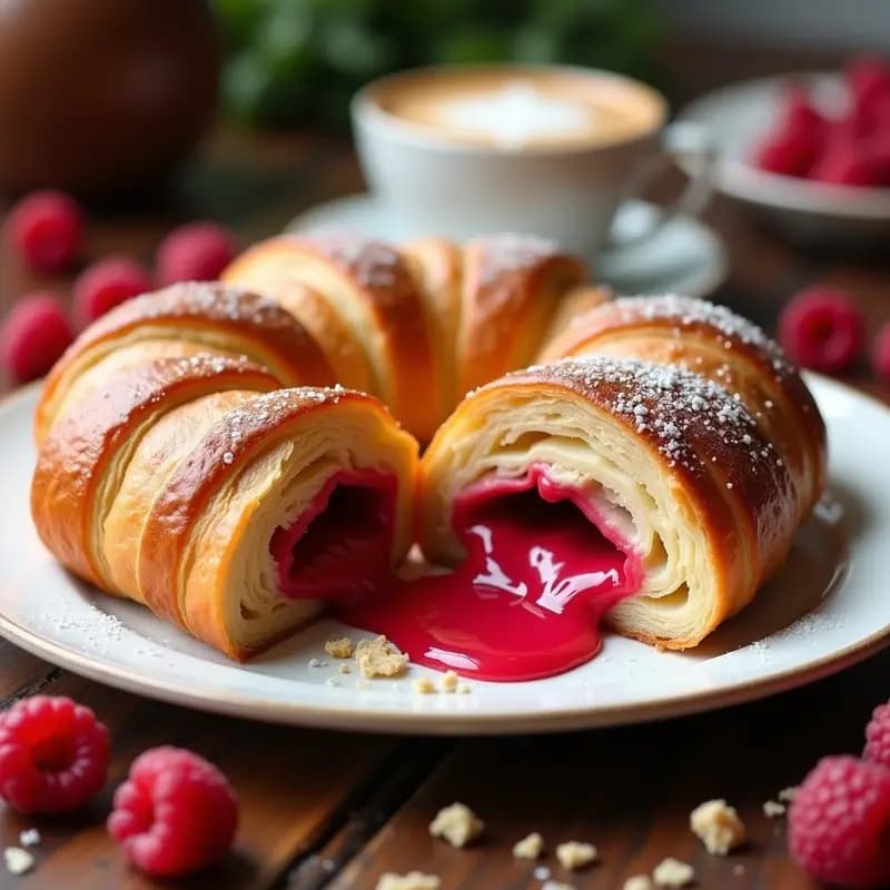 Crousant de Harina de Almendra Relleno de Crema de Frutos Rojos: Desayuno Francés Keto