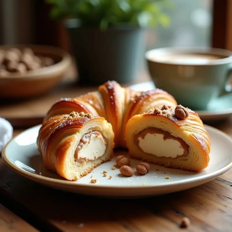 Croissant de Harina de Almendra: Receta Francesa Keto con Relleno de Crema de Avellanas