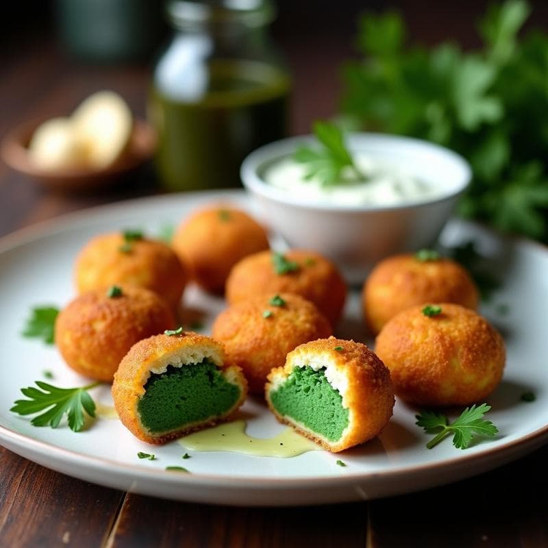 Croquetas de algas espirulina y queso manchego: Aperitivo vegano con superalimentos