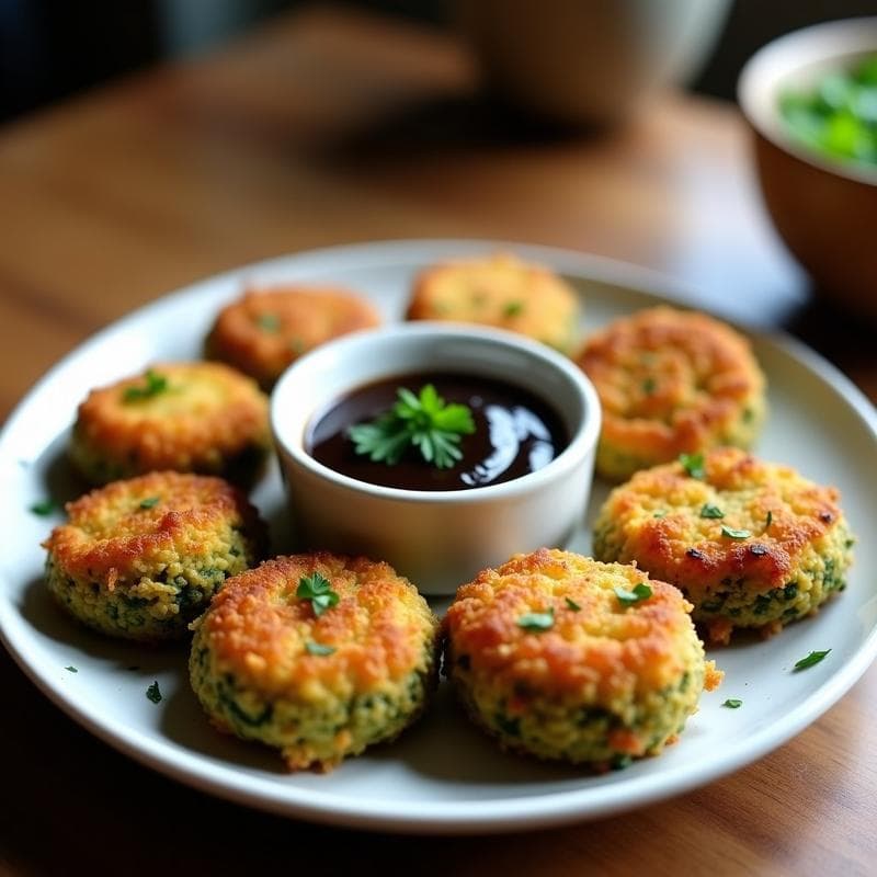 Croquetas de Espirulina y Patata con Salsa de Ajo Negro: Receta en Airfryer Vegana