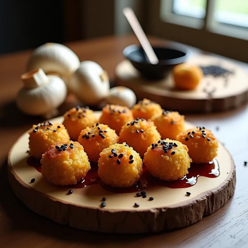 Croquetas de Quinoa y Hongos Shimeji con Salsa Teriyaki: Receta en Airfryer y Sin Lactosa
