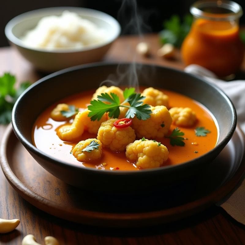Curry de Coliflor y Leche de Anacardo: Receta Vegana en Olla Lenta con Toque Indonesio