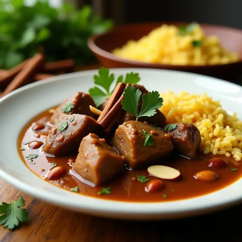 Curry de Cordero con Cardamomo y Arroz Basmati: Receta India de Inspiración Real