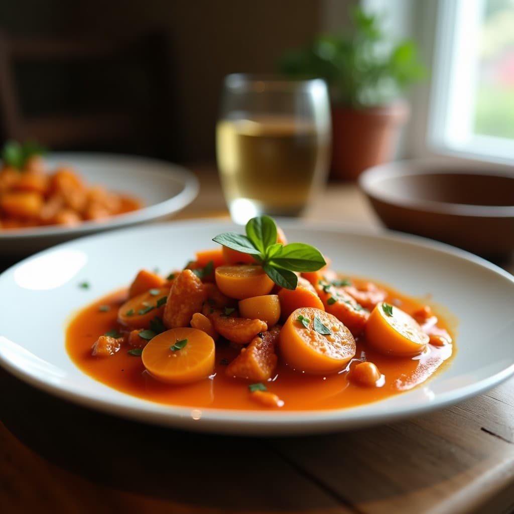Curry Rojo con Berenjena y Lentejas Beluga: Receta Tailandesa en Thermomix