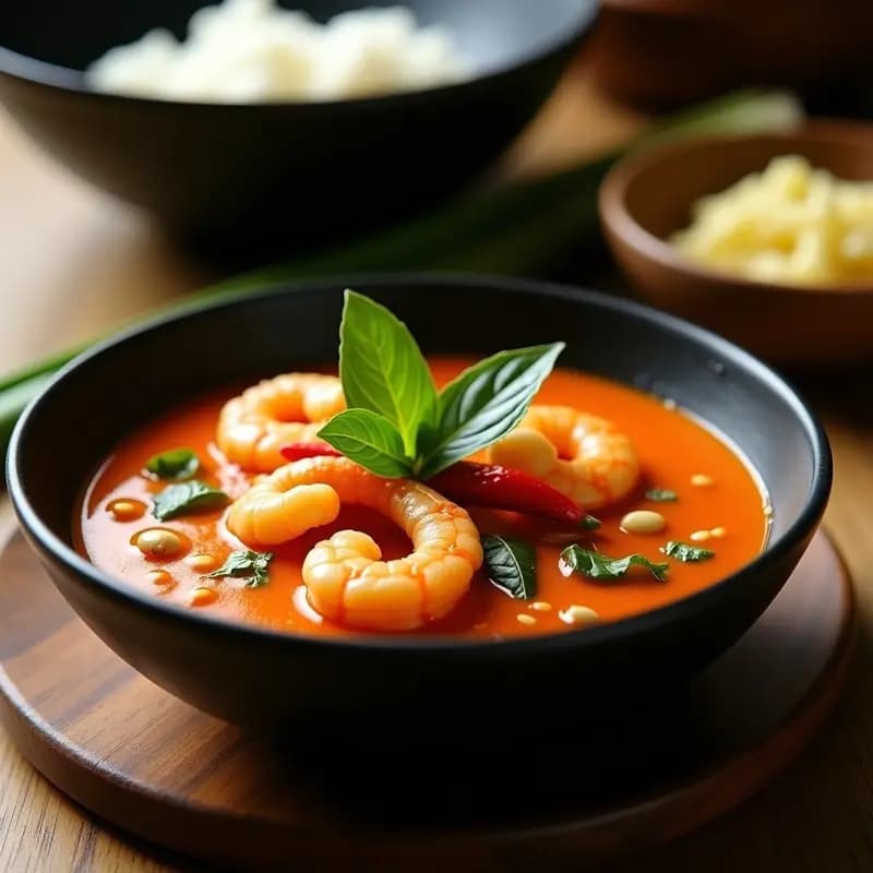 Curry Thai de Camarones y Lemongrass: Receta Picante y Cremosa en Wok