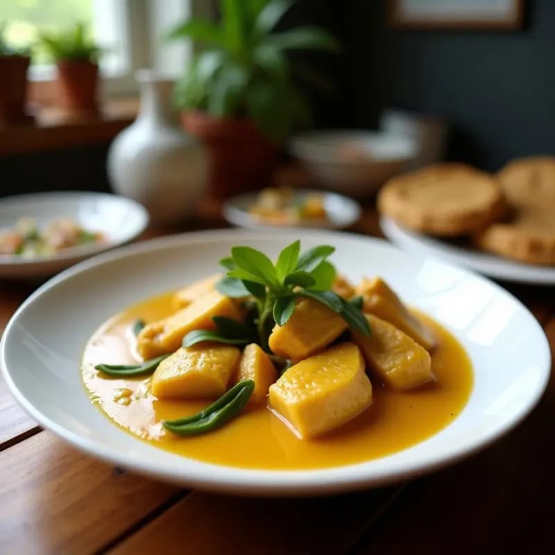 Curryjo de Pollo al Vapor con Bambú y Hojas de Lima Kaffir: Receta Tailandesa en Olla Express