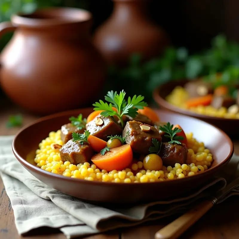 Cuscús de Perlas con Cordero y Verduras: Receta Israelí de Seder Tradicional