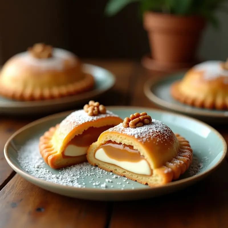 Empanada de Caramelo y Queso Philadelphia con Base de Galleta María: Dulce Tentación