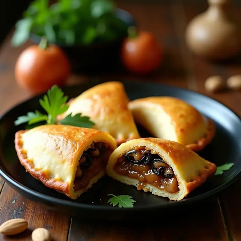 Empanadas de Amaranto y Queso de Almendras con Relleno de Hongos Portobello: Receta Vegana Gourmet