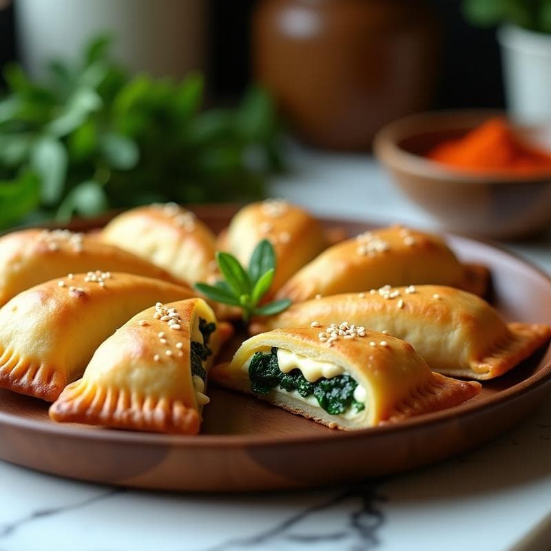 Empanadas de Espinacas y Queso de Caju con Masa de Yuca: Receta Sin Gluten al Horno