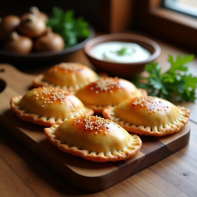 Empanadas de Hongo Reishi y Cebolla Caramelizada con Masa Integral: Receta Saludable en Airfryer