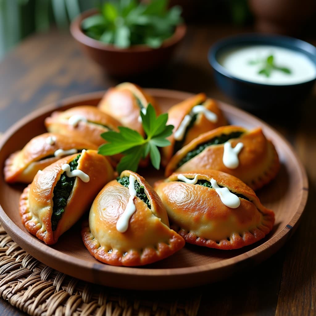 Empanadas de Masa de Ñame Rellenas de Espinacas y Queso de Anacardos: Receta Afrocaribeña en Airfryer