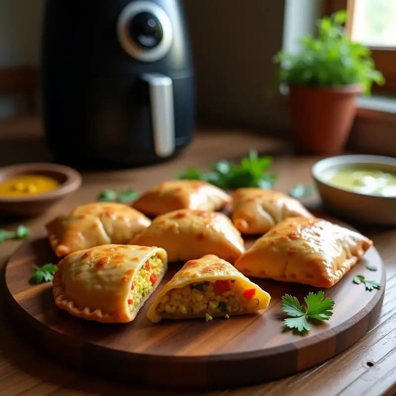 Empanadas de Yuca Morada y Pollo al Curry: Receta Boliviana Crujiente en Airfryer