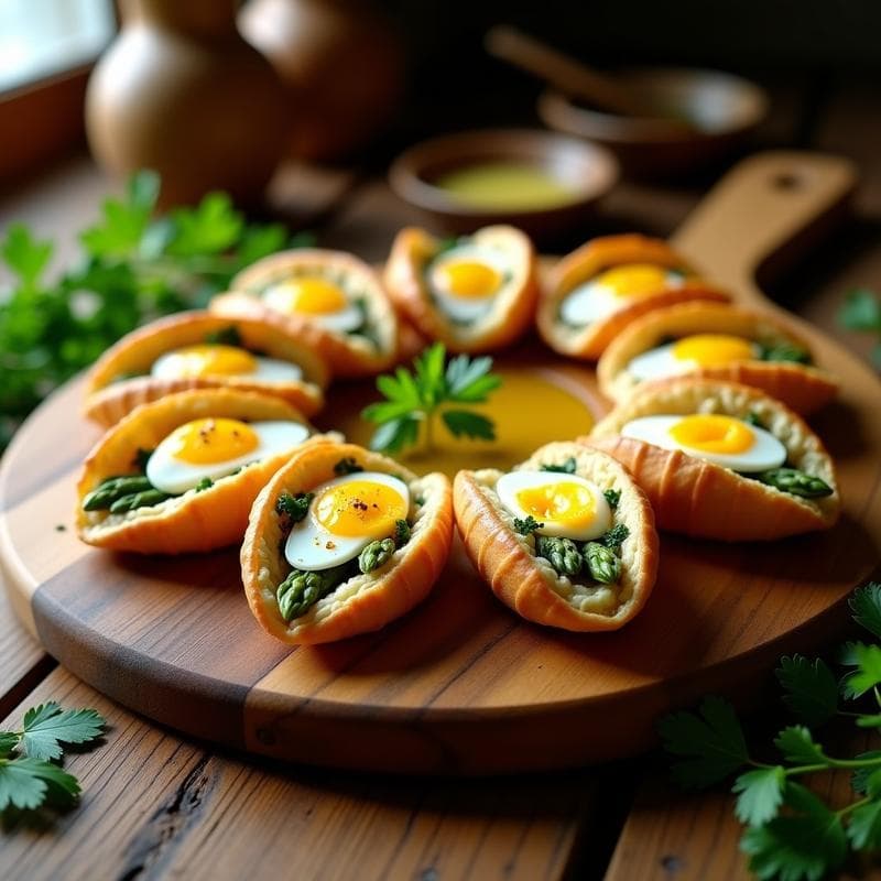 Empanadillas de Espárragos Trigueros y Huevos de Codorniz: Aperitivo Español Gourmet