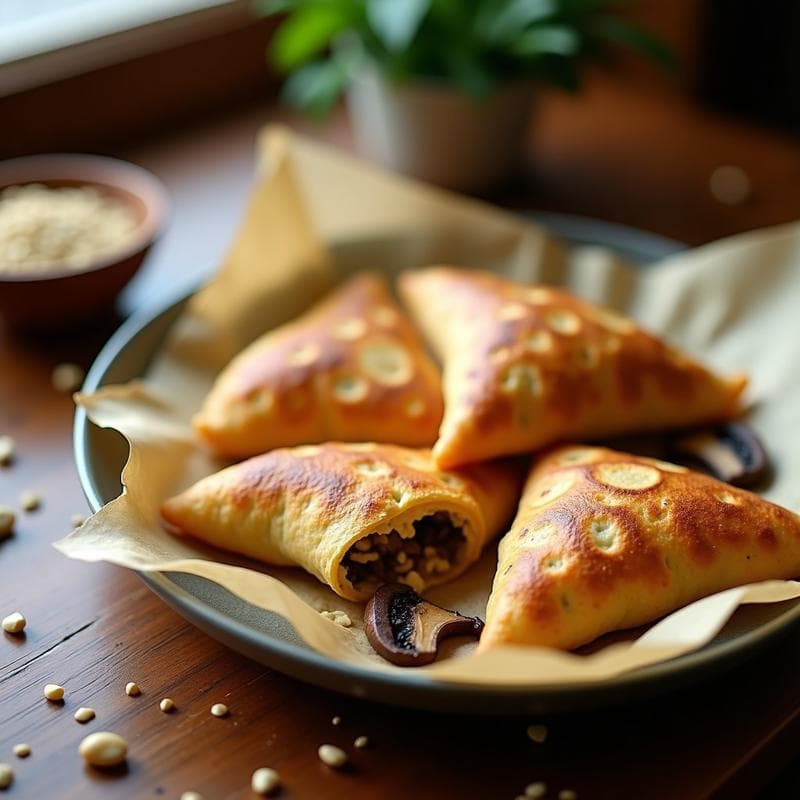 Empanadillas de Hongos Shiitake y Queso de Cashew: Receta Sin Gluten en Airfryer