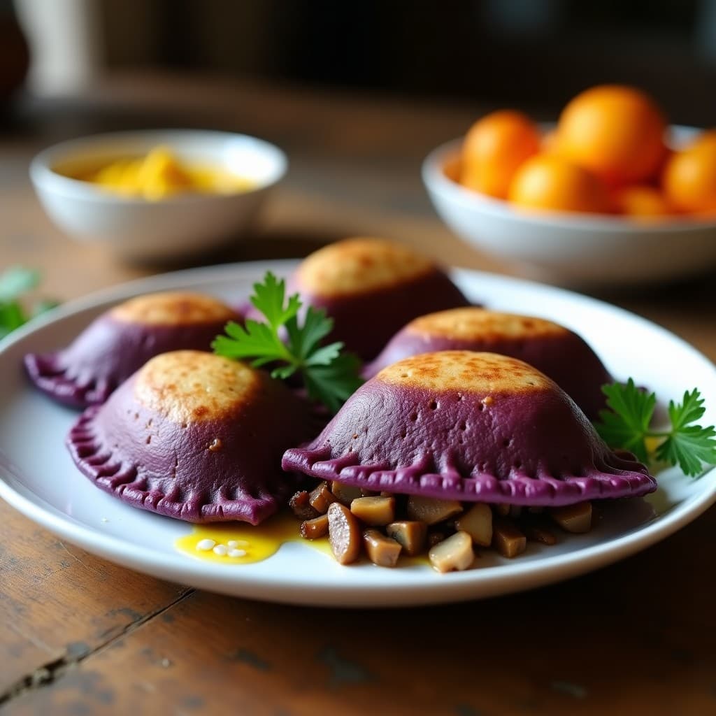 Empanadillas de Maíz Morado con Relleno de Hongos Portobello: Receta Peruana en Airfryer