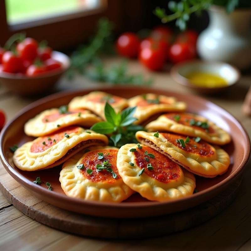 Empanadillas de Masa de Lentilja con Relleno de Pimientos Asados y Anchoas: Receta Italiana Sin Gluten